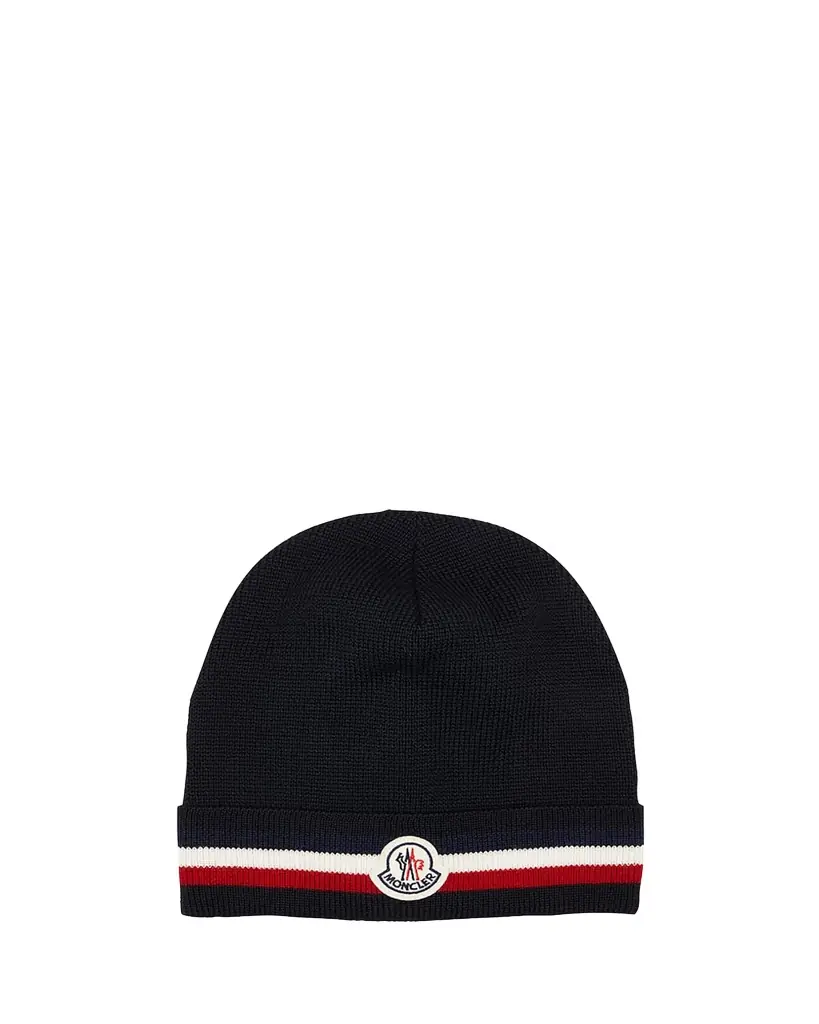 Moncler Men's Tricolor Logo Beanie