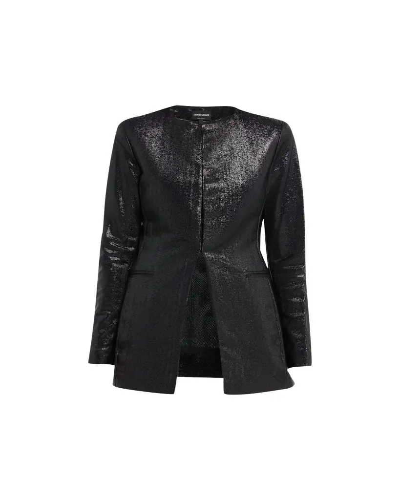 Giorgio Armani Sparkle Collarless Slim Jacket