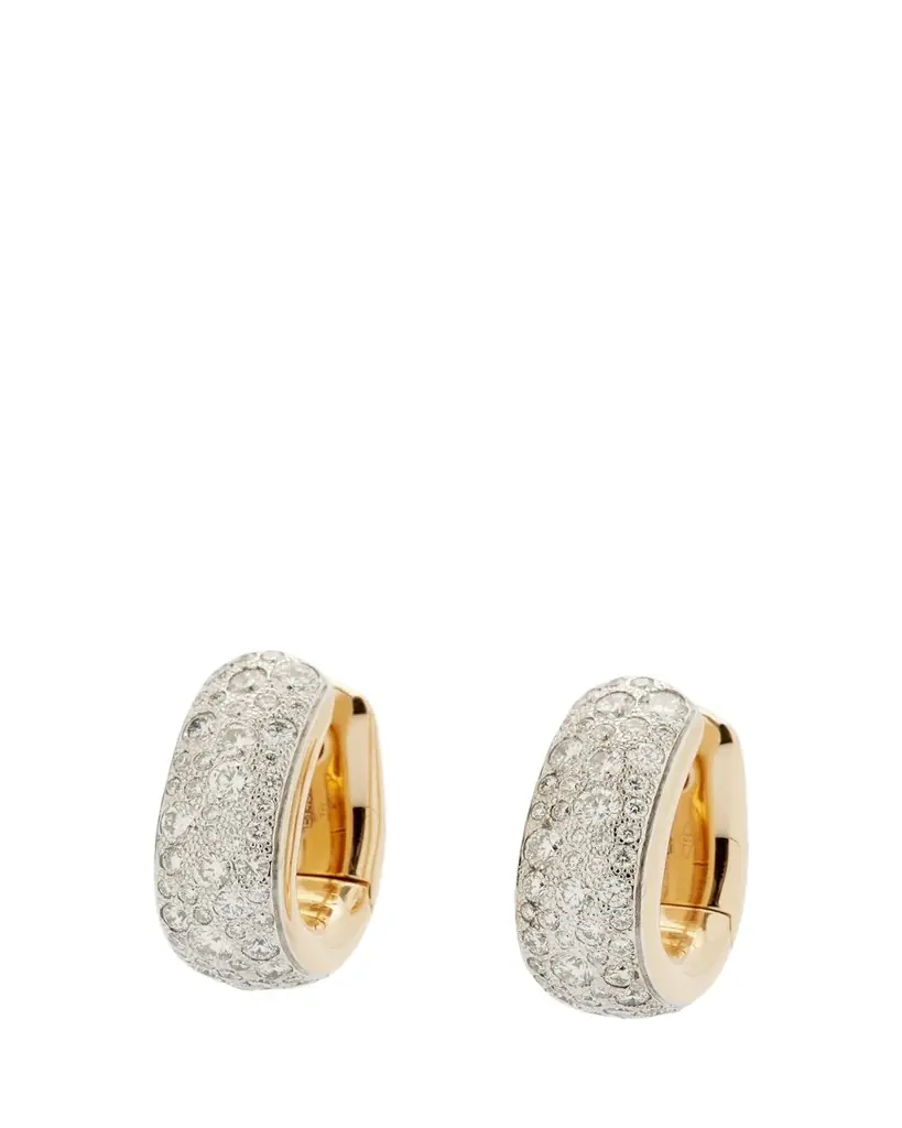 Pomellato Iconica 18k Rose Gold Diamond Huggie Earrings