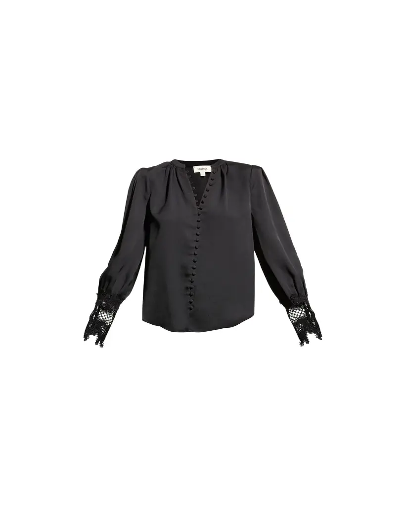 L'Agence Ava Lace-Cuff Blouse