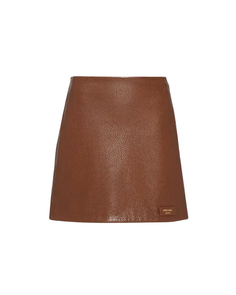 Prada Napa Leather Mini Skirt