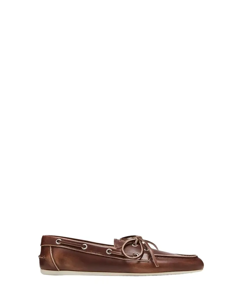 Miu Miu Leather Lace-Up Moccasins