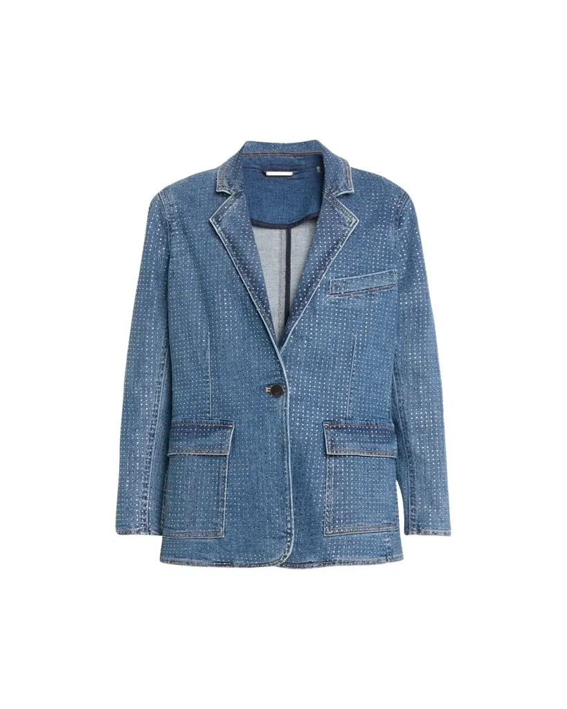 Kobi Halperin Kiera Embellished Denim Blazer Jacket