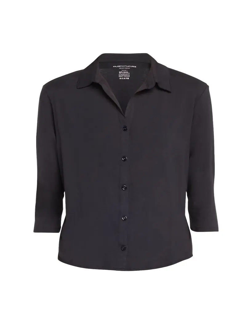 Majestic Filatures Soft Touch Semi-Relaxed Button-Front Shirt