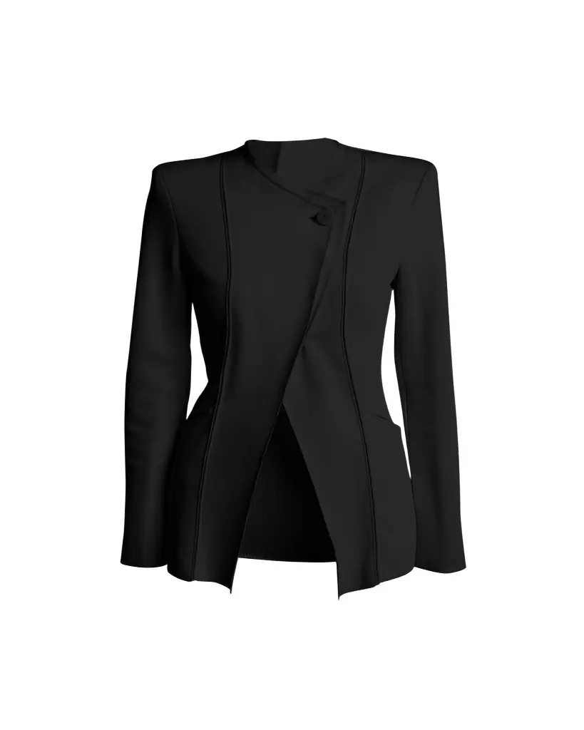 Giorgio Armani Stretch Viscose Asymmetrical Knit Jacket