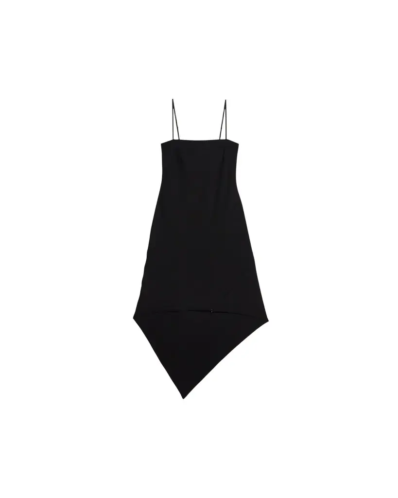 Helmut Lang Wool Scarf Hem Midi Dress