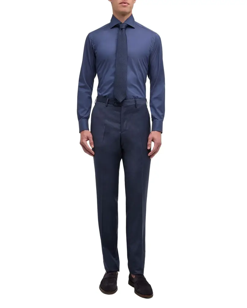 Giorgio Armani Men 's Flat-Front Wool Trousers