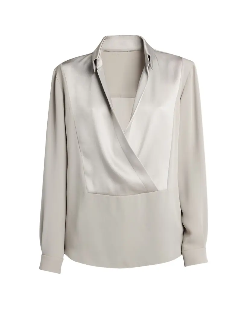 Giorgio Armani Silk Georgette Wrap Blouse