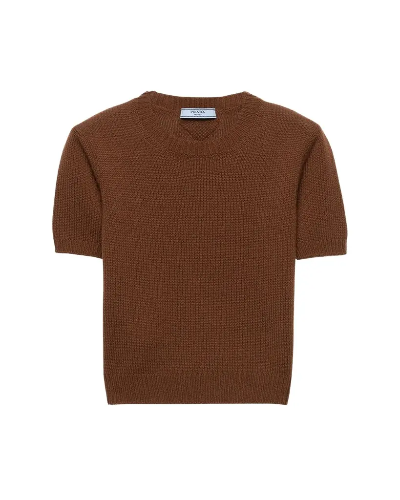 Prada Short Sleeve Cashmere Sweater