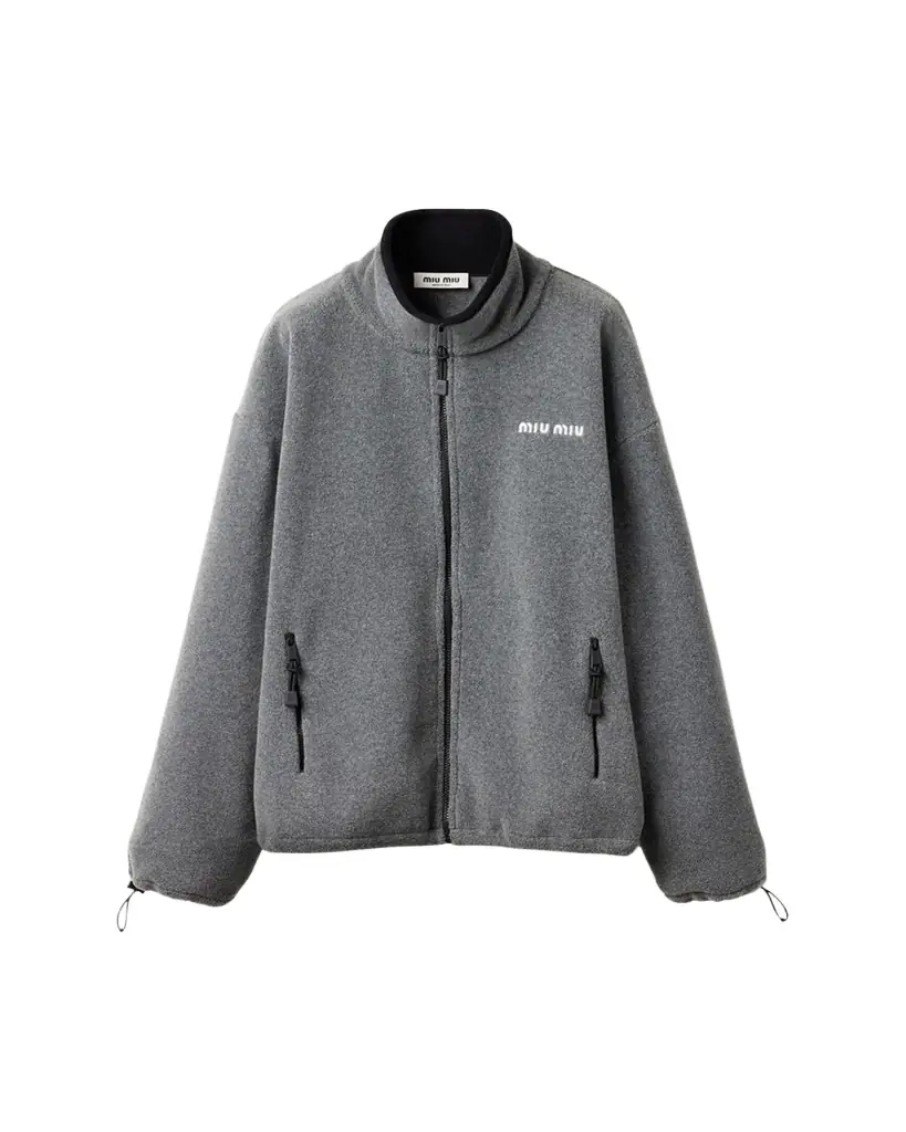 Miu Miu Fleece Oversized Drawcord Sweatshirt