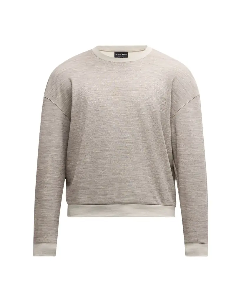 Giorgio Armani Men's Pique Wool-Blend Sweater