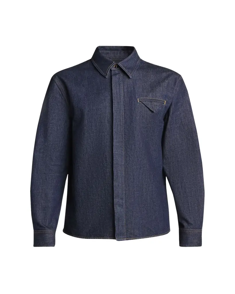Bottega Veneta Men's Soft Denim Button-Down Shirt