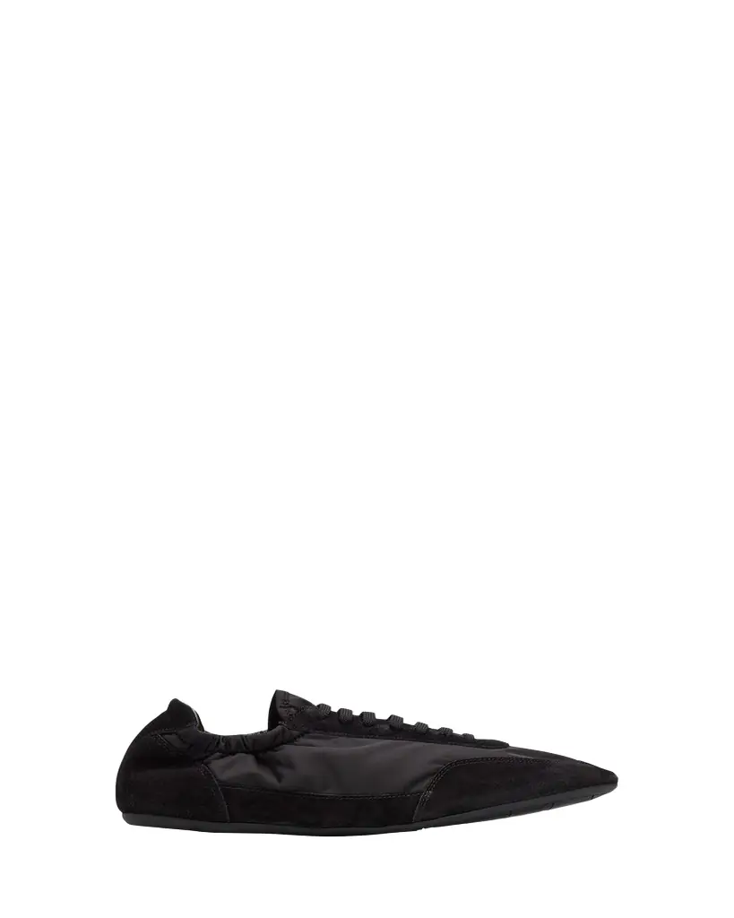 Prada Men's Collapse Nylon and Suede Low-Top Sneakers