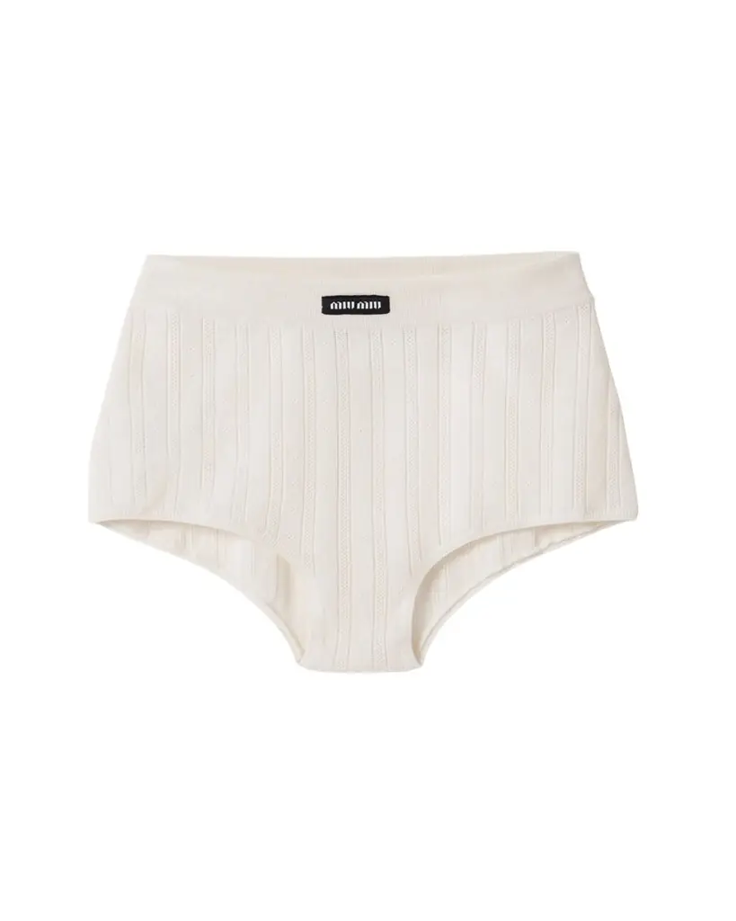 Miu Miu Openwork Cashmere Silk Shorts