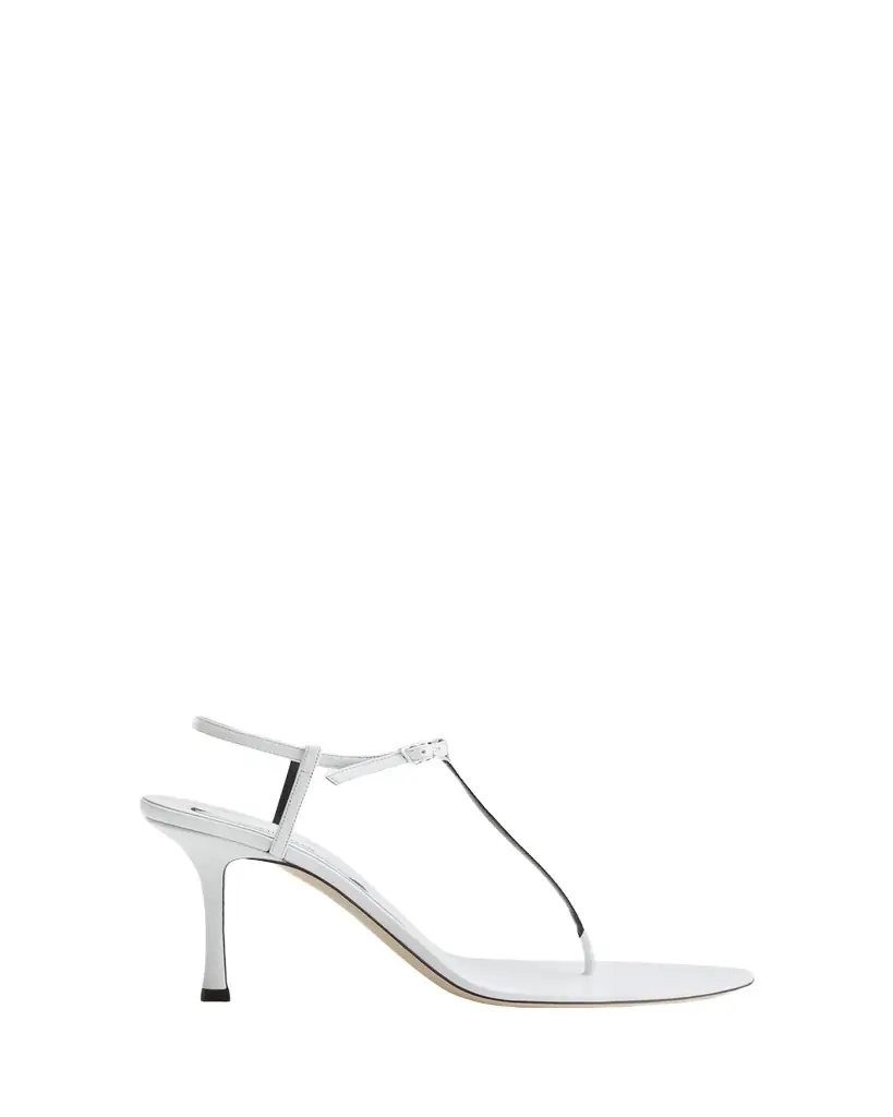 Christen Mono Leather T-Strap Stiletto Sandals - Women's Shoes
