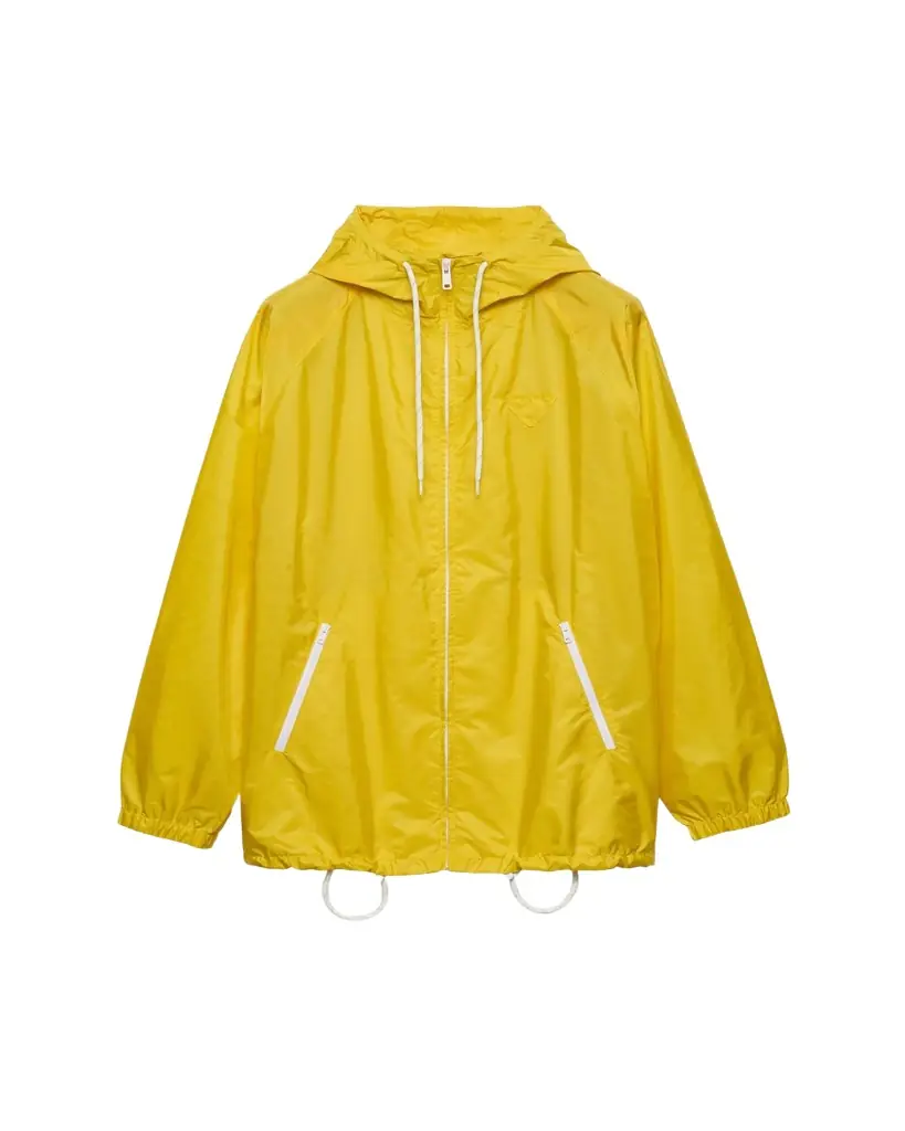 Re-Nylon Drawstring Hooded Rain Jacket