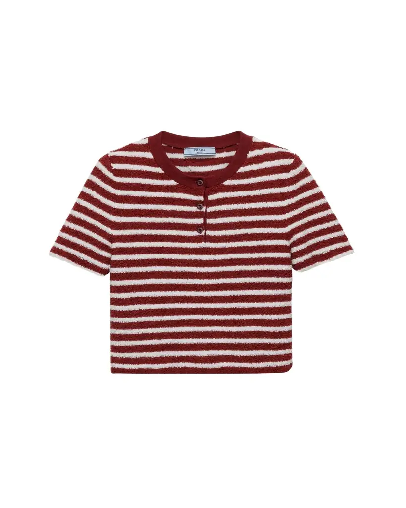 Prada Striped Knit Cropped Top