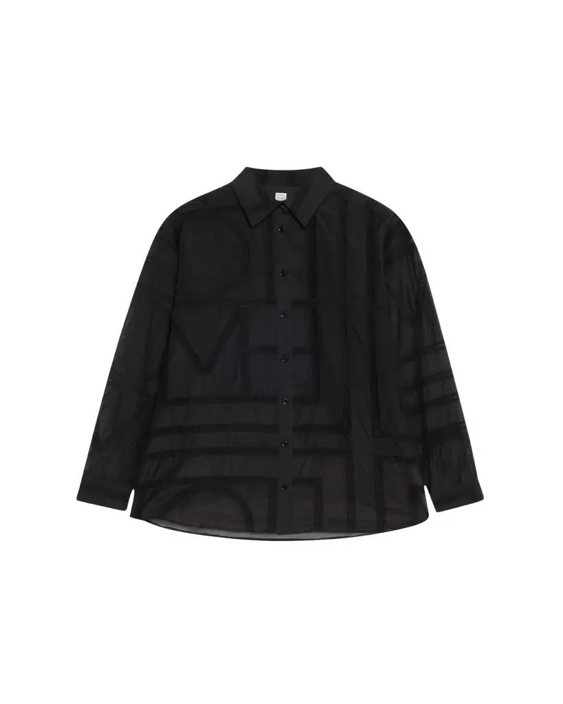 Toteme Monogram Crochet Embroidered Classic Shirt