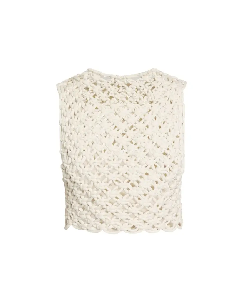 ALAIA Macrame Sleeveless Crop Top