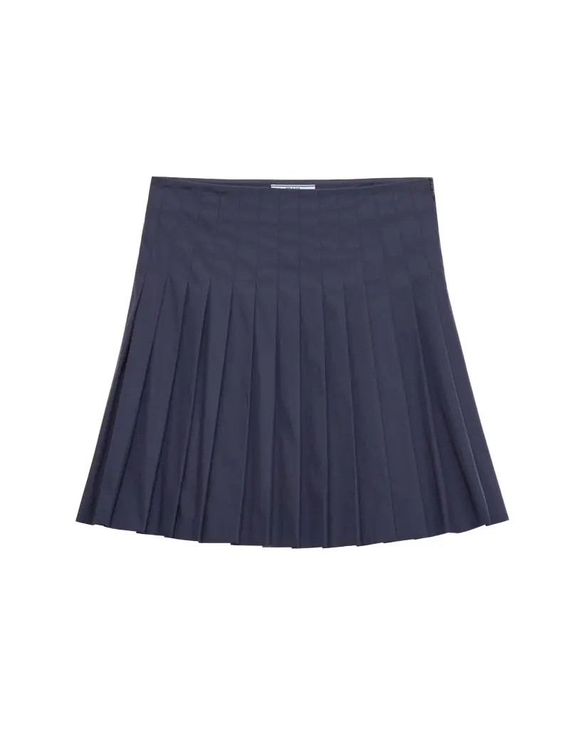 Prada Pleated Poplin Short Skirt