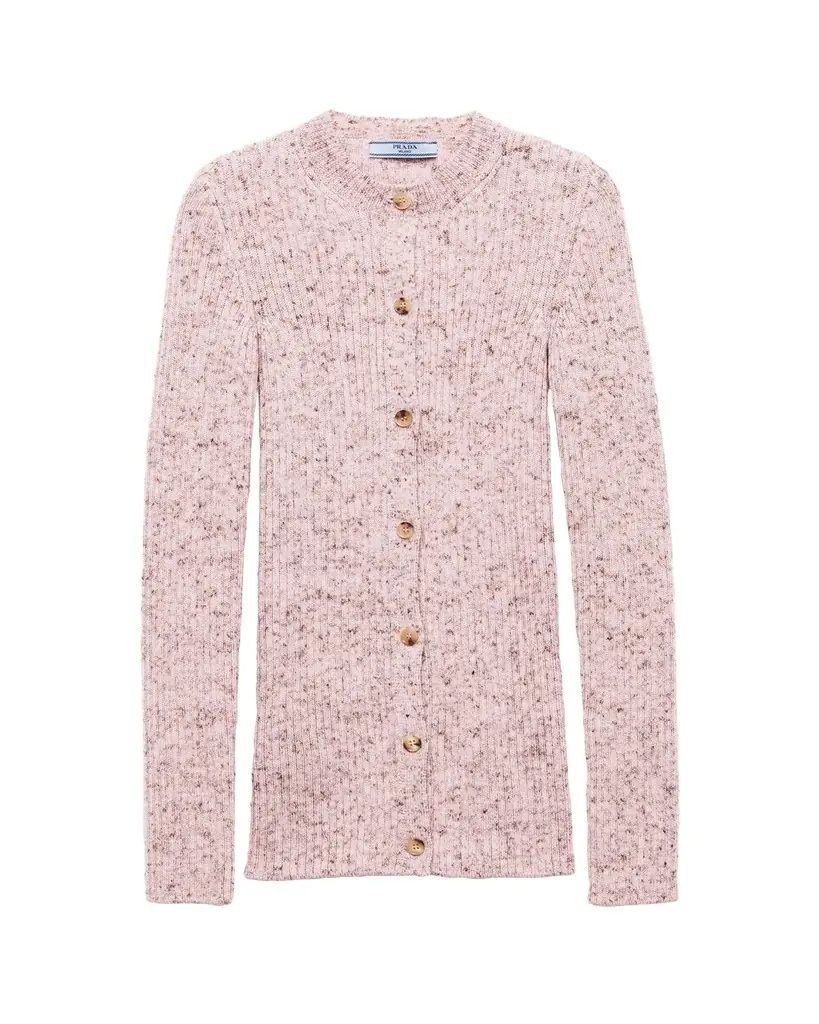 Prada Ribbed Wool-Blend Cardigan