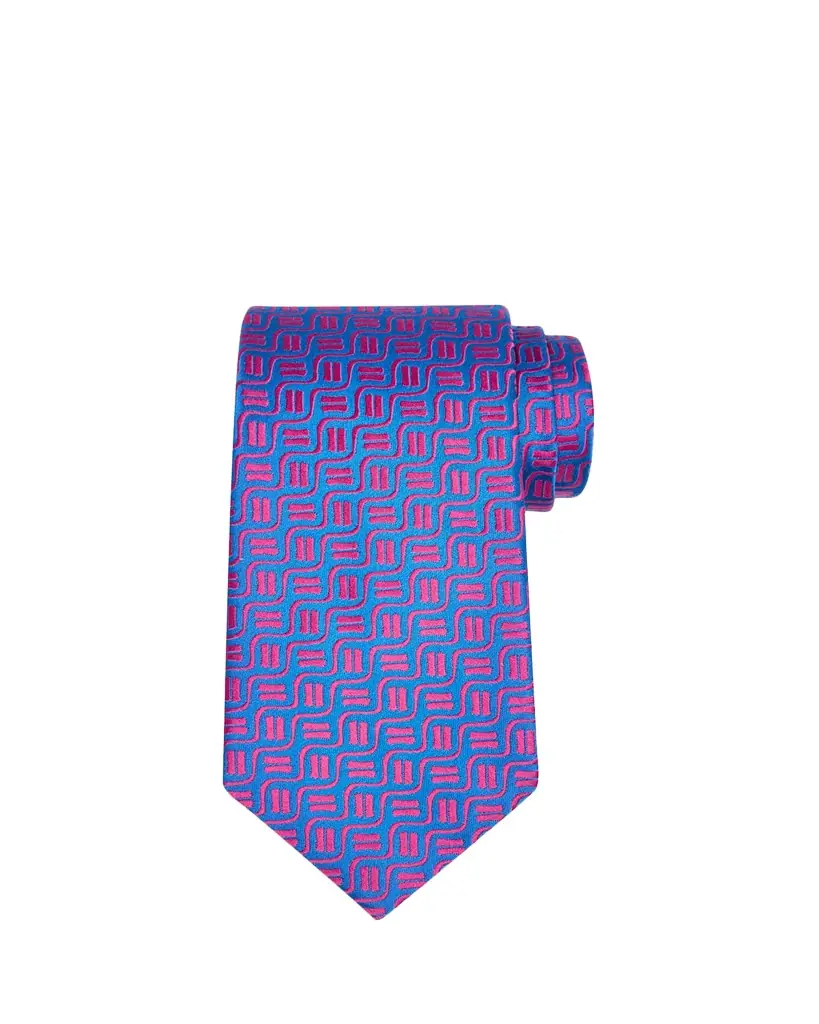 Charvet Men's Wavy Geometric Jacquard Silk Tie