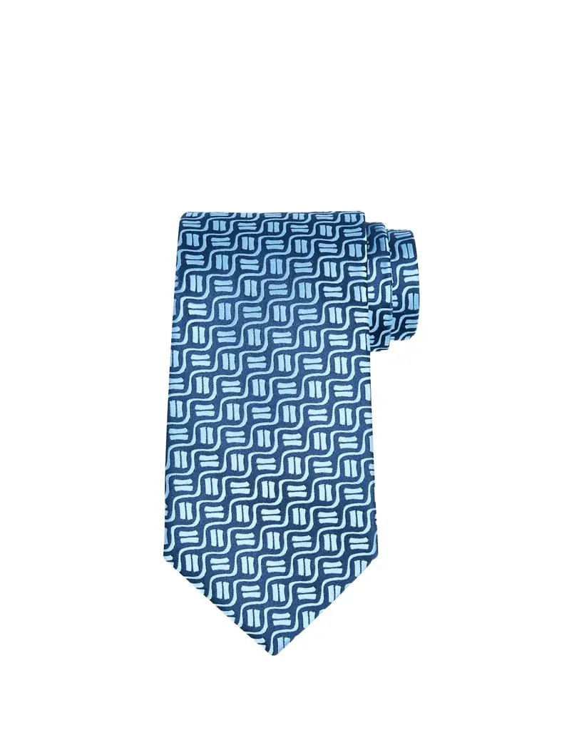 Charvet Men's Wavy Geometric Jacquard Silk Tie