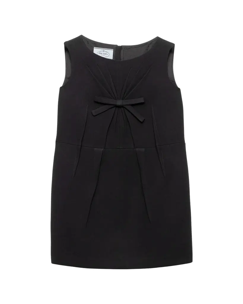 Prada Natté Bow Sleeveless Mini Dress
