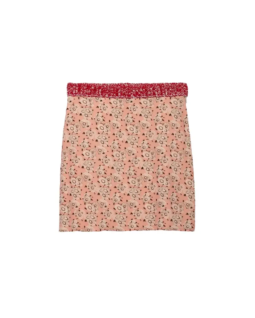Prada Floral Silk Georgette Skirt