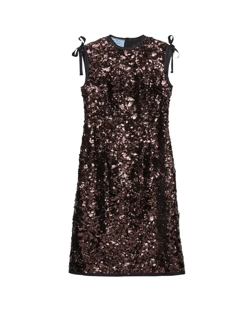 Prada Sequined Sleeveless Midi Dress