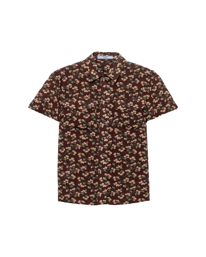 Prada Floral Silk Georgette Blouse