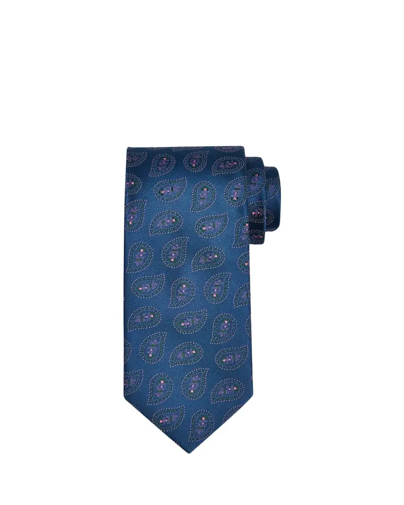 Charvet Men's Micro-Dot Paisley Silk Tie