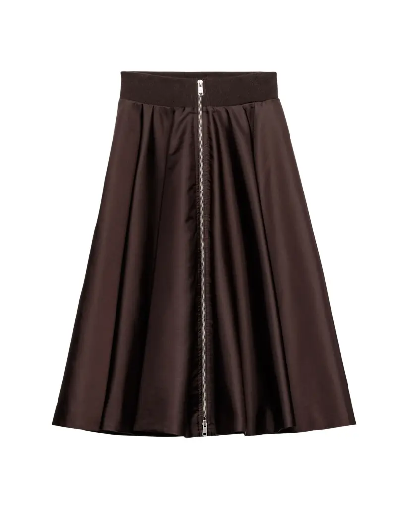 Prada Re-Nylon Zip-Front Midi Skirt