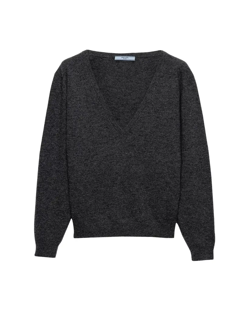 Prada Lambswool V-Neck Sweater