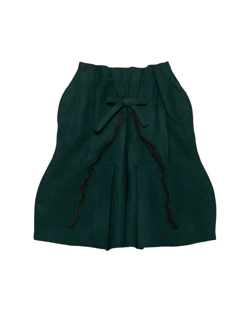 Prada Shetland Pleated Fit-And-Flare Skirt