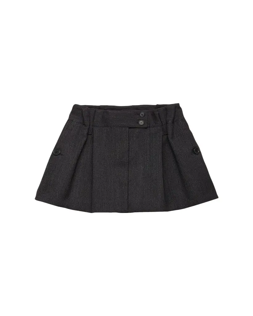 Prada Chevron Pleated Mini Skirt