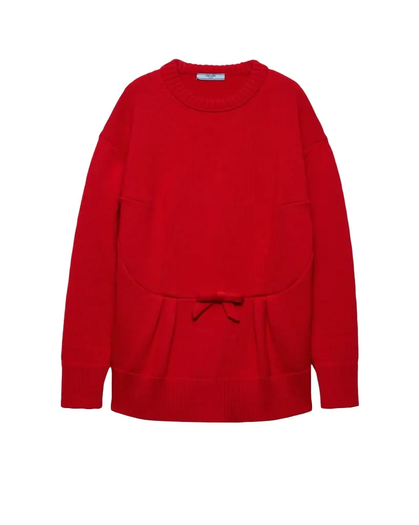 Prada Wool Bow Crewneck Sweater