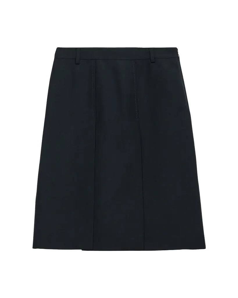 Prada Pleated Slits Midi Skirt
