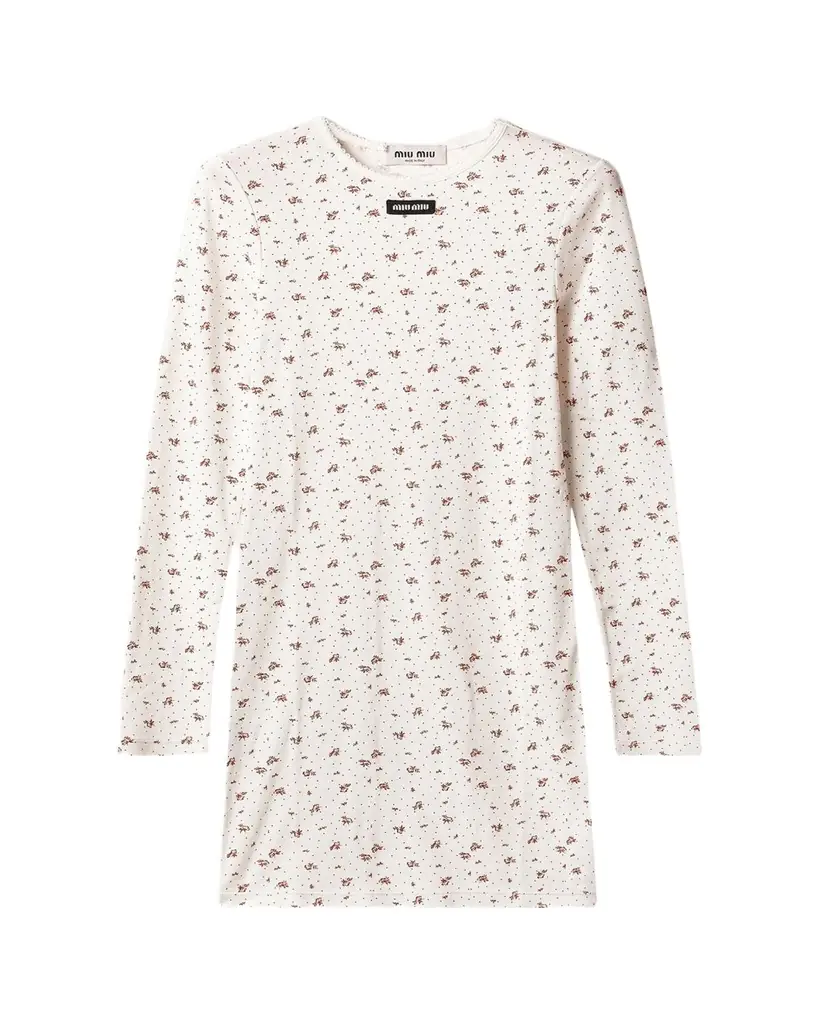 Miu Miu Floral Cotton Jersey T-Shirt