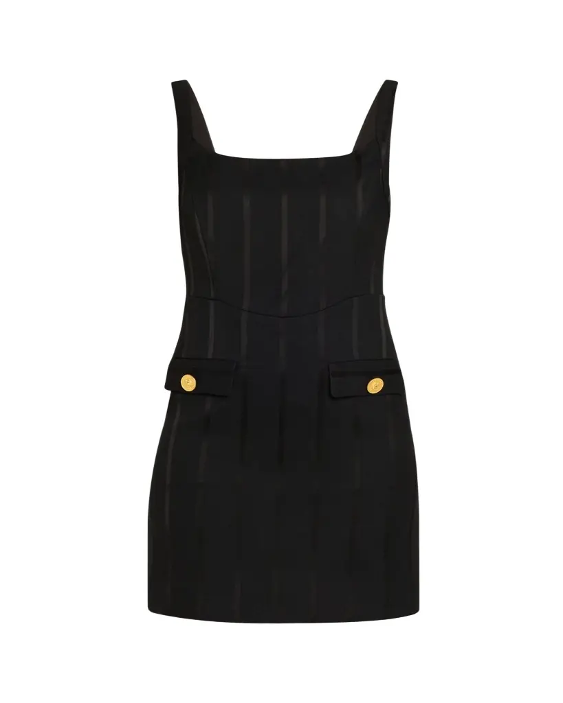 L'Agence Helen Striped Satin Corset Mini Dress