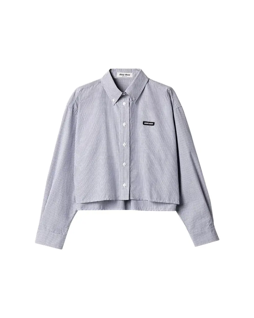 Miu Miu Check Poplin Shirt