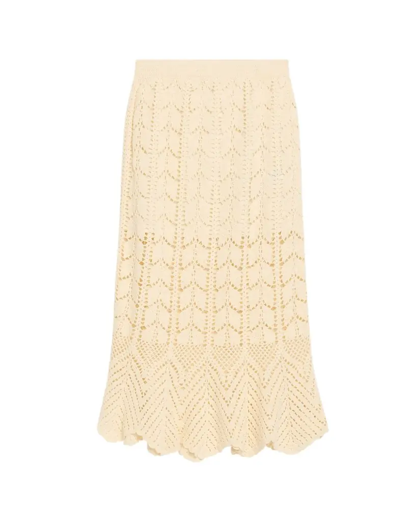 Zimmermann Awaken Lace Crochet Maxi Skirt