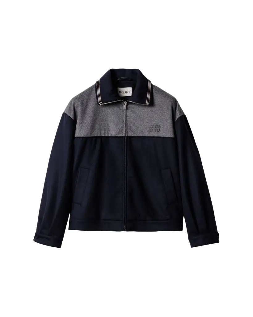 Miu Miu Brushed Wool-Cashmere Zip Jacket
