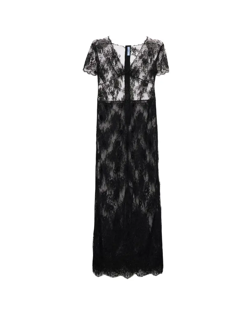 Prada Short-Sleeve Lace Dress