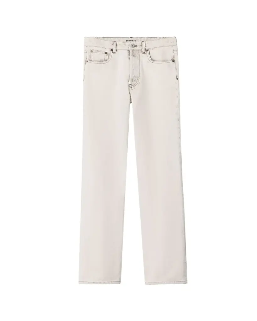 Miu Miu Mid-Rise Straight-Leg Denim Pants