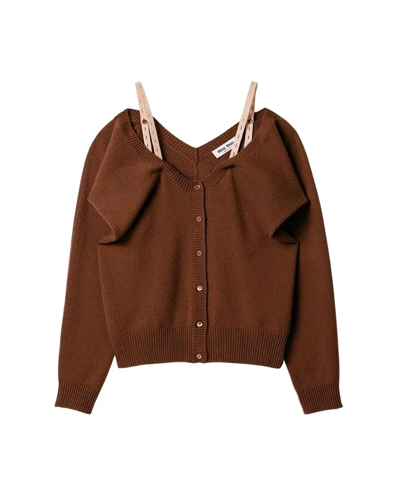 Miu Miu Cashmere Cardigan with Detachable Straps