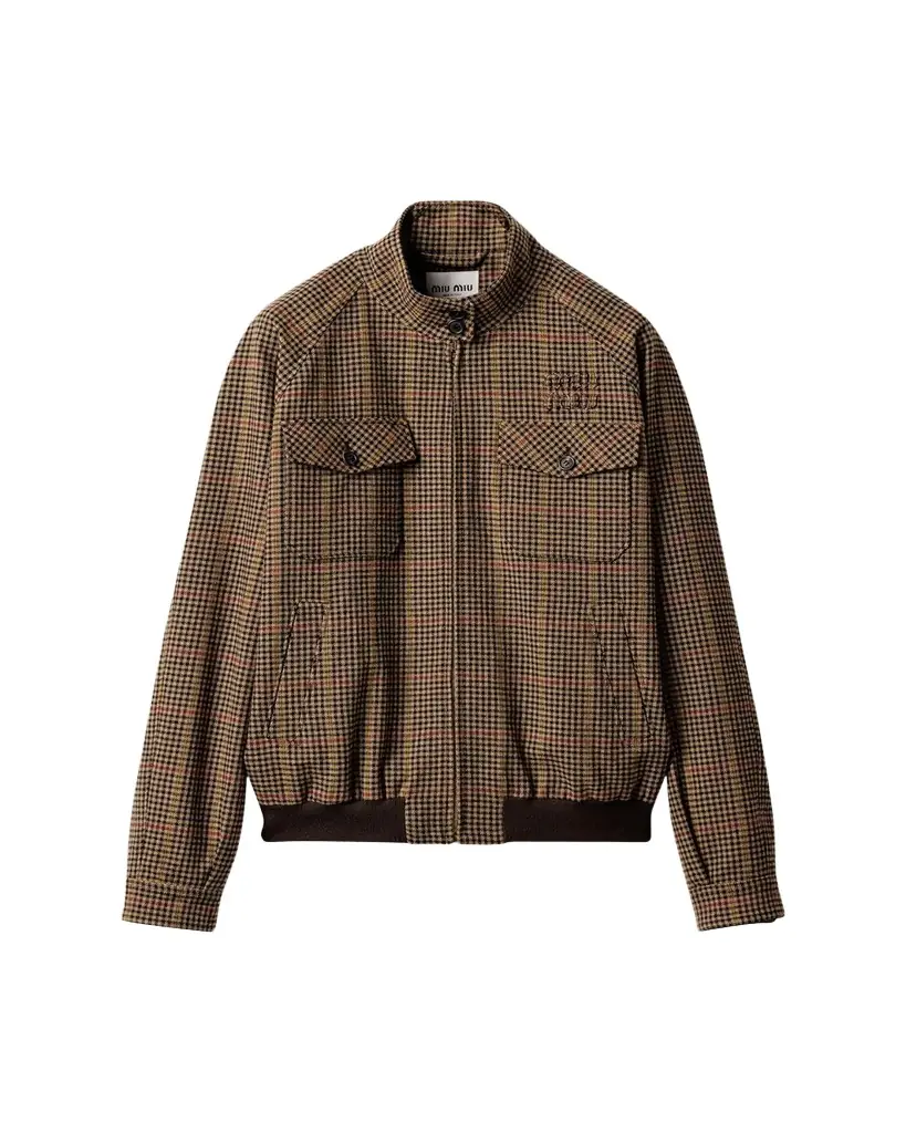 Miu Miu Check Wool Zip Jacket