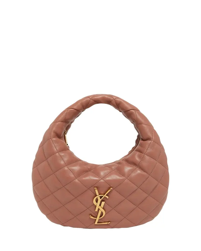 Saint Laurent Icarino Baby YSL Quilted Leather Hobo Bag