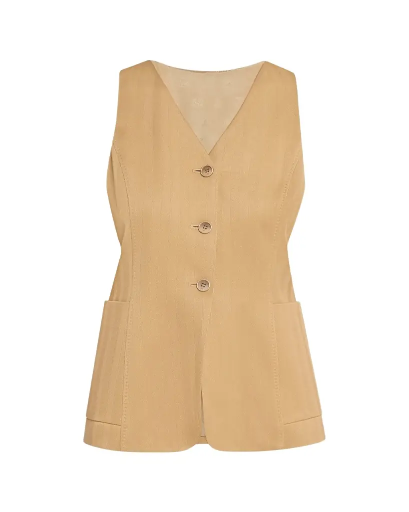 Max Mara Striped Herringbone Vest