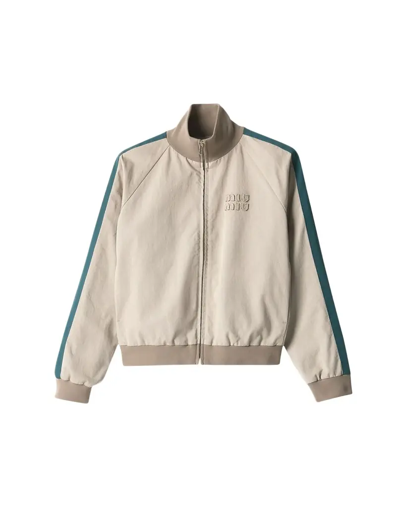 Miu Miu Sleeve-Stripe Zip Track Jacket